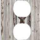 Rustic Western Wood Barn Door Horseshoe Iron Star Single Duplex Wall Plate Covers Light Switch Cover 1 Gang Outlet Plate Decorative Switchplate Covers Electrical Faceplate for Farmhouse Bedroom