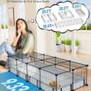 BUCATSTATE Guinea Pig Cages 20 Panels, Rabbit Cage Indoor with Waterproof Mat, Small Animal Playpen with Door for Guinea Pigs, Bunny, Hedgehogs, Chickens, Chinchillas (56" L x 24" W x 12" H)
