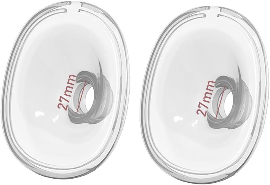 2PCS Silicone Flange 27mm Compatible with Lansinoh Discreet Duo, NCVI NICEGREEN Nuliie Zooawa S32 Breast Pump Parts S32 Pump Replacement, for Lansinoh Pump Part Flange Shield 27mm