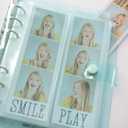 Photo Booth Photo Album - 6 Ring Glitter Notebook Sparkle Binder With 20 2x6 Photo Sleeves - Fits 80 Slide In Photobooth Strips (2x6, SEAFOAM)