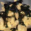 Dazzle Bright C9 Christmas String Lights, 100 LED 66 FT Waterproof Connectable Green Wire Fairy Lights, Christmas Lights for Indoor Outdoor Home Yard Xmas Tree House Decorations (Warm White)