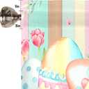 Easter Valances for Windows, Spring Easter Eggs Bunny Kitchen Short Curtains Wood Grain Farmhouse Window Treatment Rod Pocket Valance for Living Room Bedroom Bathroom 42 x 12 Inch (Lst-fhj01074)