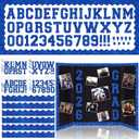 Blue 175 Pcs Graduation Photo Display Board Sticker Glitter Border Trim Alphabet Letter Number for 2026 Grad Party Trifold Poster Photo Display Science Fairs Event Displays Bulletin Board