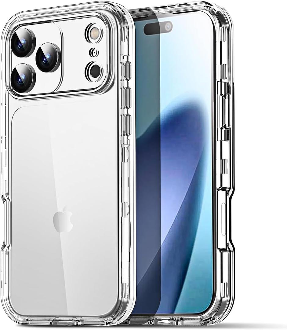 AICase for iPhone 17 Pro Max Clear Case(6.9"),Heavy Duty Drop Protection Full Body Rugged Shockproof/Dust Proof 3-Layer Military Protective Tough Durable Phone Cover for iPhone 17 Pro Max 2025_59