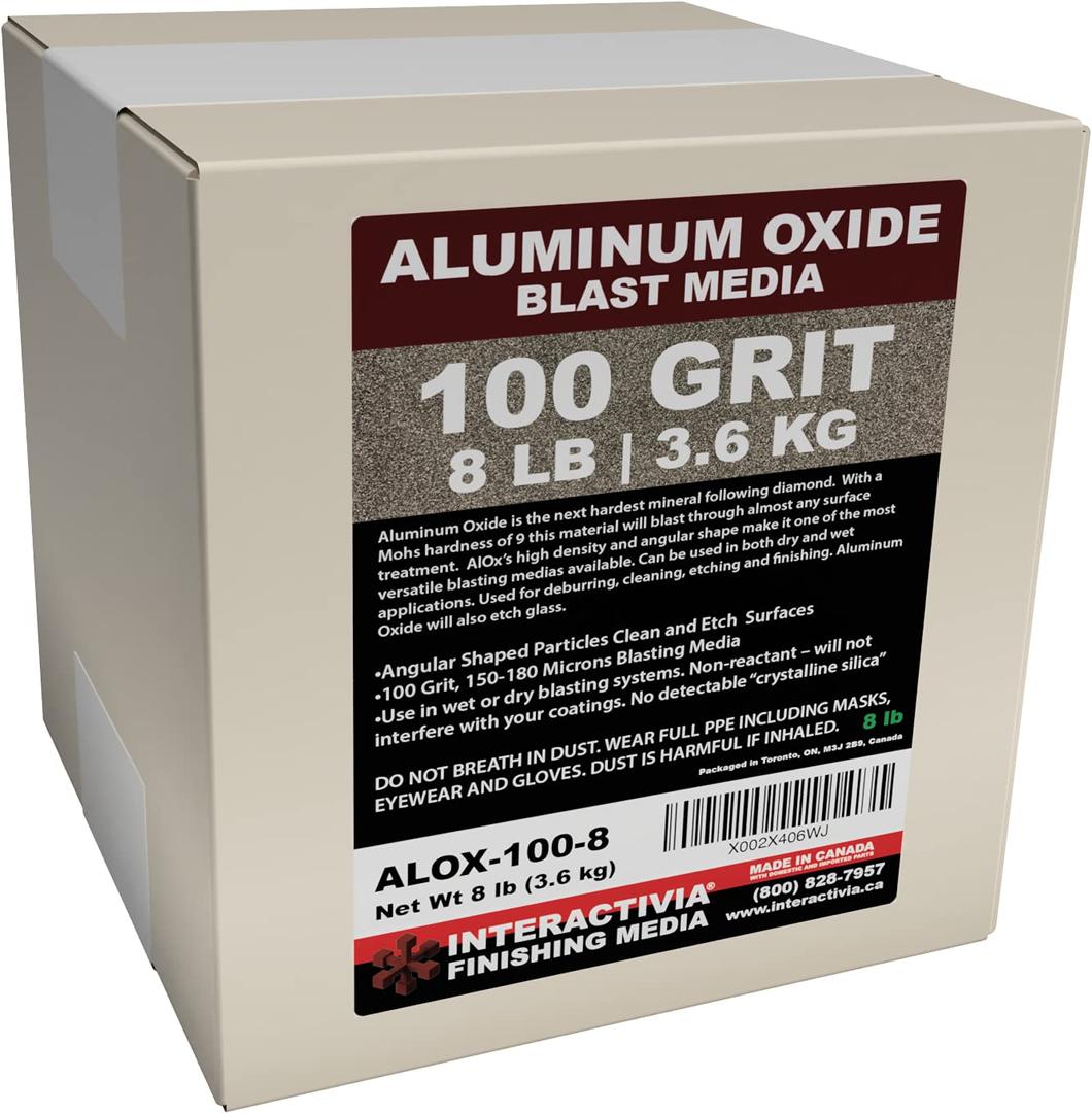 #100 Aluminum Oxide - 8 LBS - Medium Sand Blasting Abrasive Media for Blasting Cabinet and Blasting Guns.