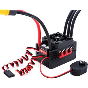 Surpass Hobby Waterproof 90A RC Blushless ESC Electric Speed Controller ESC with Male Plug for 1/10 Rc Car (90A)