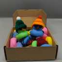 Chivao 12 Pcs Mini Rubber Ducks with Sunglasses/ Glasses and Hats/ Necklace, Cruise Rubber Ducks in Bulk Valentine Gift Small Bathtub Toy for Hiding Party Favor(Cute Style,Yellow)