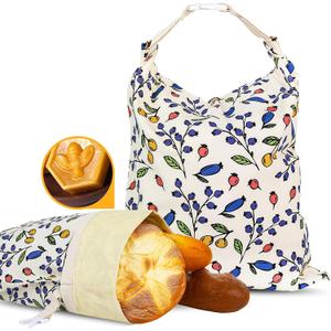 2 Pack Beeswax Bread Bags - 17x13 Inch Reusable Bread Storage Bags,Bees Wax Lined Bread Bags for Home Cooks fresh bread storage Easy Clean (Berry)
