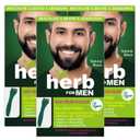 Herb For Men Mustache & Beard Dye (Nature Black, 3 Pack), PPD-Free Ammonia-Free, Vegan with Natural Ingredients, Gentle for Sensitive Skin, No Skin Irritation