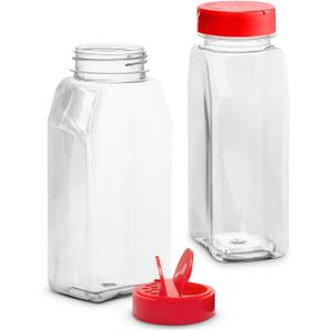 2 Pcs Large Seasoning Shaker  32oz Storage Seasoning Containers  Large Spice Shakers with Holes and Lids Dual Shake, Clear Jars with Airtight Seal, Unique Shape for Loose Leaf Tea, Rubs, & Herbs