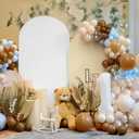 Arch Backdrop Cover, Wedding Arch Cover Spandex Fitted Cover for Photography Studio Stretchy Backdrop Cover for Birthday Baby Shower Ceremony Banquet (White+Blue, 6+6.6+7.2FT)