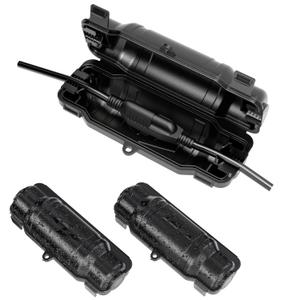 3 Pack Outdoor Extension Cord Safety Cover with Waterproof Seal IP54 Water-Resistant, Weatherproof Electrical Connection Box with 2 Latches, Plug, Socket, Holiday Decoration Light, Black