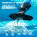 Cordless Pool Vacuum Above & Inground Pools, Powerful 15GPM Suction, Handheld Pool Vacuum with 4 Section Pole up to 87", 1H Runtime, Debris Filter Bin, Rechargeable Pool Cleaner for Spas & Hot Tubs