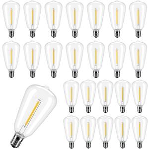ST38 E12 LED Replacement Bulbs for Outdoor String Lights, 25 Pack Shatterproof Edison String Light Bulbs, 2700K Warm White Waterproof Dimmable Patio Light Bulbs Replacement for Patio Garden Deck