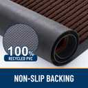 OLANLY Front Door Mat Indoor Outdoor Entrance, 2-Pack 59 x 34 Inch, Waterproof Heavy Duty Doormat, Fade Resistant, Low Profile, Easy Clean Patio Porch Welcome Floor Mats for Entry, Brown