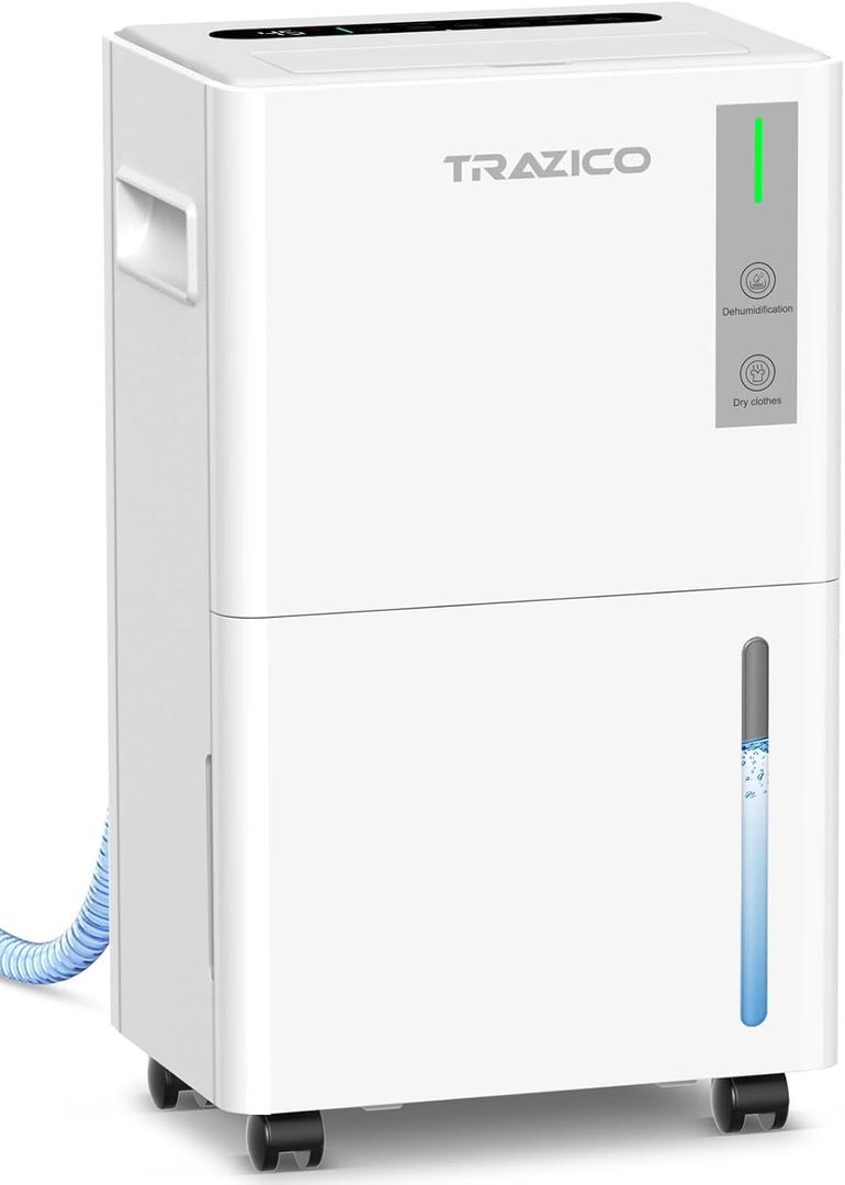 1500 Sq.ft Dehumidifier for Basement, Trazico 21 Pint Quiet Dehumidifiers for Home with Drain Hose, Smart Humidity Control, 3 Modes, 24H Timer, Auto Defrost, for Large Room, Bedroom, and Bathroom