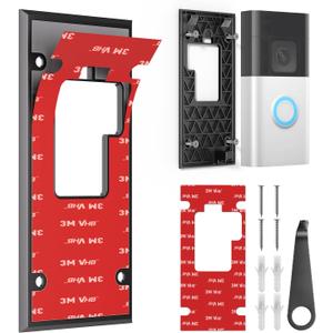 Adhesive Video Doorbell Mount for Video Doorbell, No Drilling Camera Door Mounting Holder Bracket Accessories for Apartments Office Houses