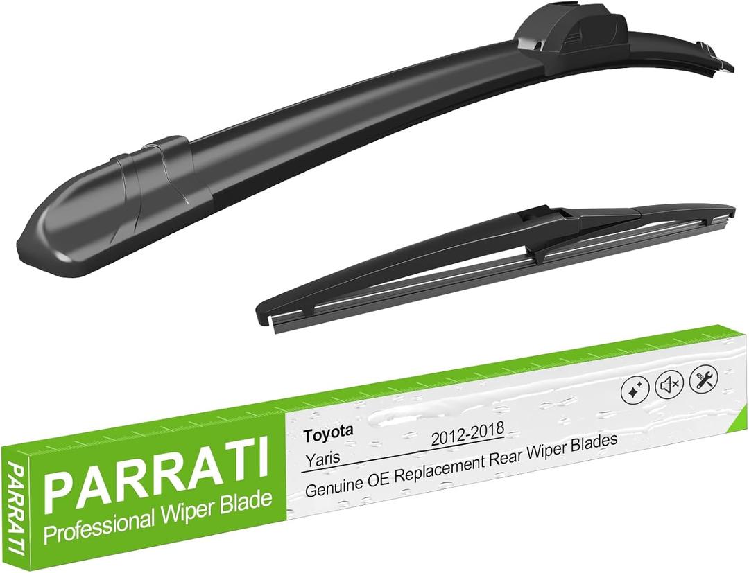 PARRATI 2PCS Windshield Wiper Blades for Yaris 2012-2018 - Exact Fit Replacement Front and Rear Wipers - 28+12 | All-Season Durability - Quiet & Streak-Free Wiping - Easy Installation