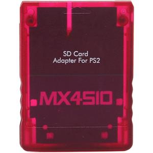 Ejoyous Memory Card Reader for PS2, MX4SIO SIO2SD Micro Storage Card Adapter Hand Made Stable Replacement Micro Storage Card Reader for PS2 (Transparent Red)