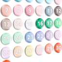 1-31 Magnetic Numbers Colored Glass Calendar Magnets for Whiteboard Dry Erase Board Fridge Schedule Refrigerator(Light Colors,0.98",Numbered)