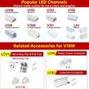 Muzata 8Pack White Corner Connector Kit for LED Channel L Shape 90 Degree Connectors fit Muzata V1SW V Shape Strip Light Aluminum Channel LC08