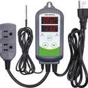 Inkbird ITC-308 Digital Temperature Controller Thermostat, 110V 10A 1100W 2-Stage Outlet with Heating and Cooling Mode for Carboy Homebrew Fermenter Greenhouse Terrarium, Non-WiFi 