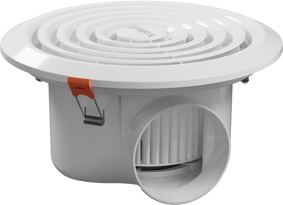 VallisCo Bathroom Exhaust Fan 8", White Quiet Ceiling Exhaust Fan 110 CFM, 1.0 Sones Ideal Ventilation for Bathroom, Kitchen, RV, Mobile Home, Garage (110V)