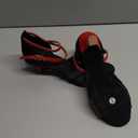 Women's Latin Salsa Dance Shoes,Black Satin Ballroom Heels,Cross-Strap Professional Practicing Shoes (7, Red 1 Inch)