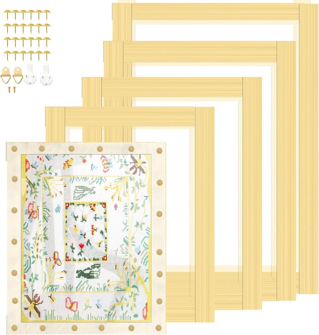 ECOIOU 20 Stretcher Bars 5 Size for Needlepoint Art, DIY Stretcher Bar Frame, Oversize 16", 18", 20", 22", 24" by 3/4-Inch