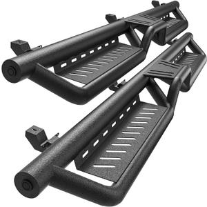 YITAMOTOR Running Boards & Side Step Compatible with 2018-2026 Jeep Wrangler JL JLU Unlimited 4 Doors, Black Powder Coated Nerf Bar with Two-Stair for Roof Operation