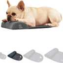 Dog and Cat Bolster Pillow for Medium Dogs and Cats, Benefit for Cervical Vertebra and Neck, Easy to Carry When Traveling, with High Resilience Foam, Machine Washable Cover (Dark Gray, Medium)