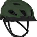 Retrospec Lennon Bike Helmet with LED Safety Light Adjustable Dial & Removable Visor (Matte Forest)