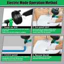 50 Ft Drain Snake, Fast Unclog Snake, Manual & Electric Plumbing Snaker for Shower Sink, Toilet and Kitchen, Drain Auger 50 ft Comes with Gloves and Bag, 1/4 Inch, Green