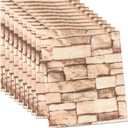 30 Pack 3D Wall Panels Peel and Stick, Waterproof Foam Stone 3D Wallpaper, Self Adhesive Foam Wallpaper for Bedroom Bathroom Kitchen (13.7 * 15.1in) (Rock Brick)