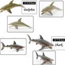 Sea Animal Toy Set, 7 pcs Animal Sea Figures Ocean Toy for Kids, Realistic Set for Sea Lovers, Includes Great White Shark, Dolphin, White Shark, Whale for Age 3+, Gift for Christmas