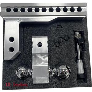 Trailer Hook Adjustable Trailer Hitch 2" Receiver 6" Drop/Rise Drop Hitch 12500 LBS GTW Ball Mount 2" 2-5/16" Dual Towing Ball Double Locks Trailer bar(LCG-10 inches)