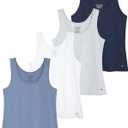 Lucky Brand Women's Tank Top - 4 Pack Stretch Cotton Scoop Neck Sleeveless T-Shirt (S-XL) (Medium)