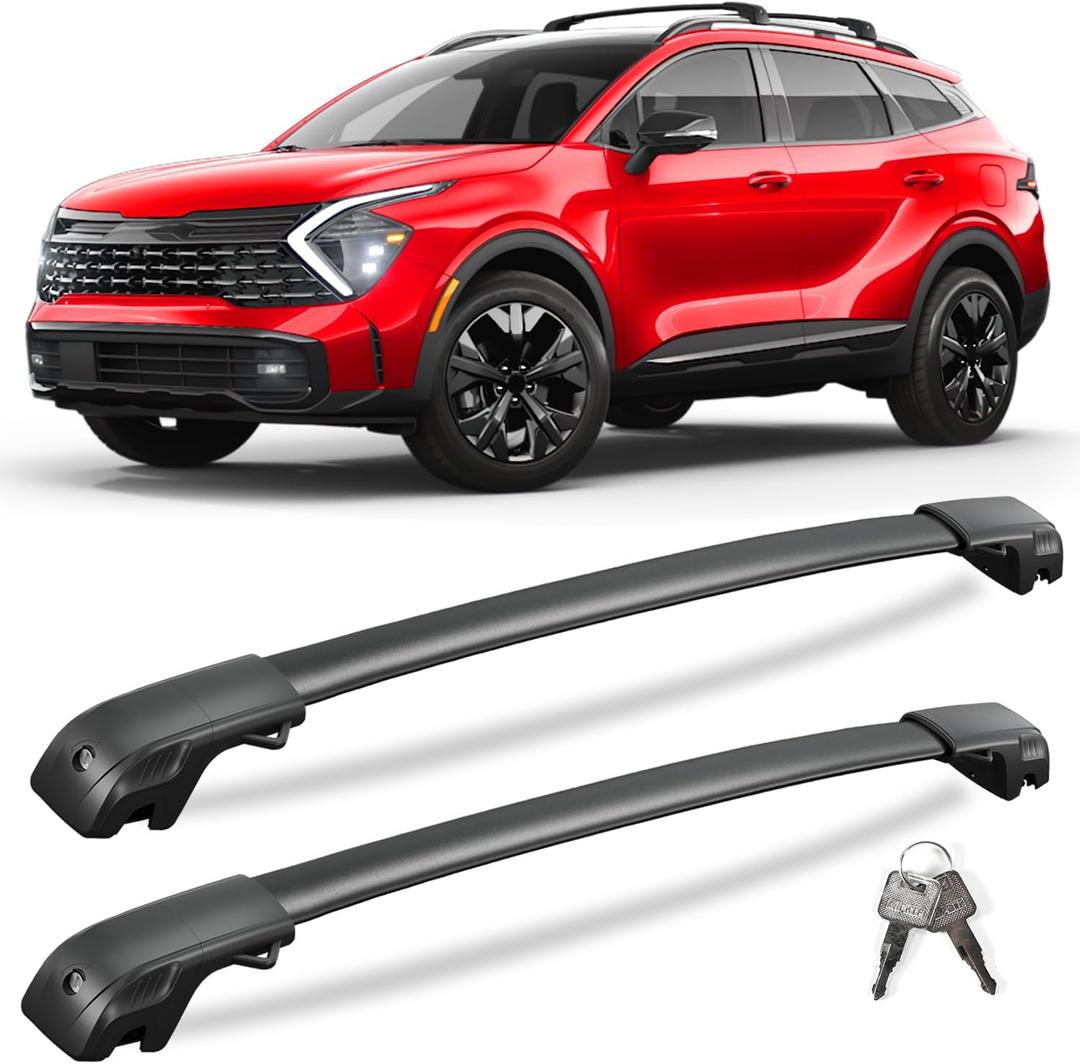 KINGGERI 300lbs Roof Rack Cross Bars Compatible with 2023-2026 Kia Sportage X-line AWD/X-Pro/X-Pro Prestige Trims with Raised Side Rail, Lockable Heavy Duty Aluminum Roof (Not for Panoramic sunroof)