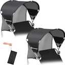 Universal Wind-Resistant Chair Umbrella Canopy, Foldable Portable UPF 50+ Sun Shade Attachment with Adjustable Clamp, Fits Most Beach, Outdoor, Camping, Lawn, Zero Gravity Chairs, Wheelchairs, 2 Pack