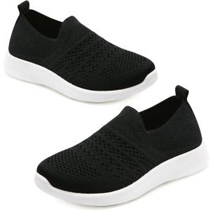 Apawwa Kids Lightweight Slip On Running Shoes - Pink/Blue/Navy/Black Walking Shoes for Toddler/Little Kids/Big Kids