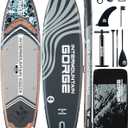 11'x34 Ultra Wide Paddleboard, Inflatable SUP&430lb Capacity for All Skill, Stand-up Paddle Board for Yoga/Family, EVA Deck, US Fin, High-Pressure Pump, 100L Bag, Safety Leash
