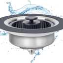 Semour Upgraded 3 in 1 Kitchen Sink Drain Strainer Stopper 304 Stainless Steel Pop Up Kitchen Sink Stopper Anti-Clogging Kitchen Sink Strainer Basket Filter for US Standard 3-1/2 Inch Drain