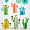 6PCS Cactus Table Centerpiece Decorations, Cactus Honeycomb Party Decorations, Summer Mexican Themed Party Decorations, Baby Shower Centerpiece Decorations&Birthday Party Decor (6-Pack)