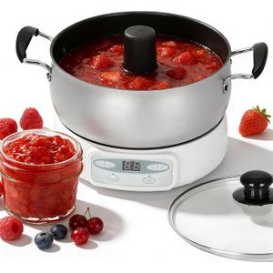 Automatic Jam and Jelly Maker 1000W, Electric Jam Jelly & Sauce Machine 2L Per Batch (4 x 16OZ), Electric Pot Stirrer Machine Non-Stick Self Stirring Pot BPA-Free, Replace Ball Fresh Jam Maker