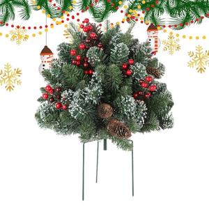 Garden Stakes | Artificial Christmas Tree | Ground Spikes for Landscape Art & Signs for Spring Driveway Outdoor Lawn Porch Patio Back Garden