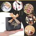 Wesiti 80 Packs Small Thank You Gift Bags,Coquette Bowknot Party Favor,Bow Ribbon Boxes for Wedding Bridal,4.5 x 1.8 x 3.9 in (Black Foil)
