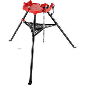 Mophorn 460-6 Tripod Pipe Chain Vise 1/8"-6" Capacity,Pipe Stand Portable Foldable Steel Legs,Pipe Jack Stands w/ Tool Tray, Tripod Stand Chain Vise Ideal for a Variety of Pipe Materials