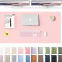 YSAGi Leather Desk Protector, Office Mat, Large Mouse Mat, Non-Slip PU Leather Blotter, Laptop Pad, Waterproof Writing Pad for Office and Home (Light Pink, 47.2" x 23.6")