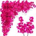 16 Pack Artificial Bougainvillea Floral 38" Silk Long Stem Bougainvillea Plants Hanging Table Centerpiece for Home Wedding Indoor Outdoor Decorations (Rose Purple)