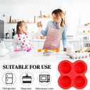 2 x 2 Pack Air Fryer Egg Bite Molds, 4-Cup Mini Round Muffin Pans Silicone Baking Molds For Oven, Air Fryer and Pot Production Egg Bites, Cupcake, Muffin, Tart, Frittata, Quiche (2 Pack 5.3 x 5.3 inch)